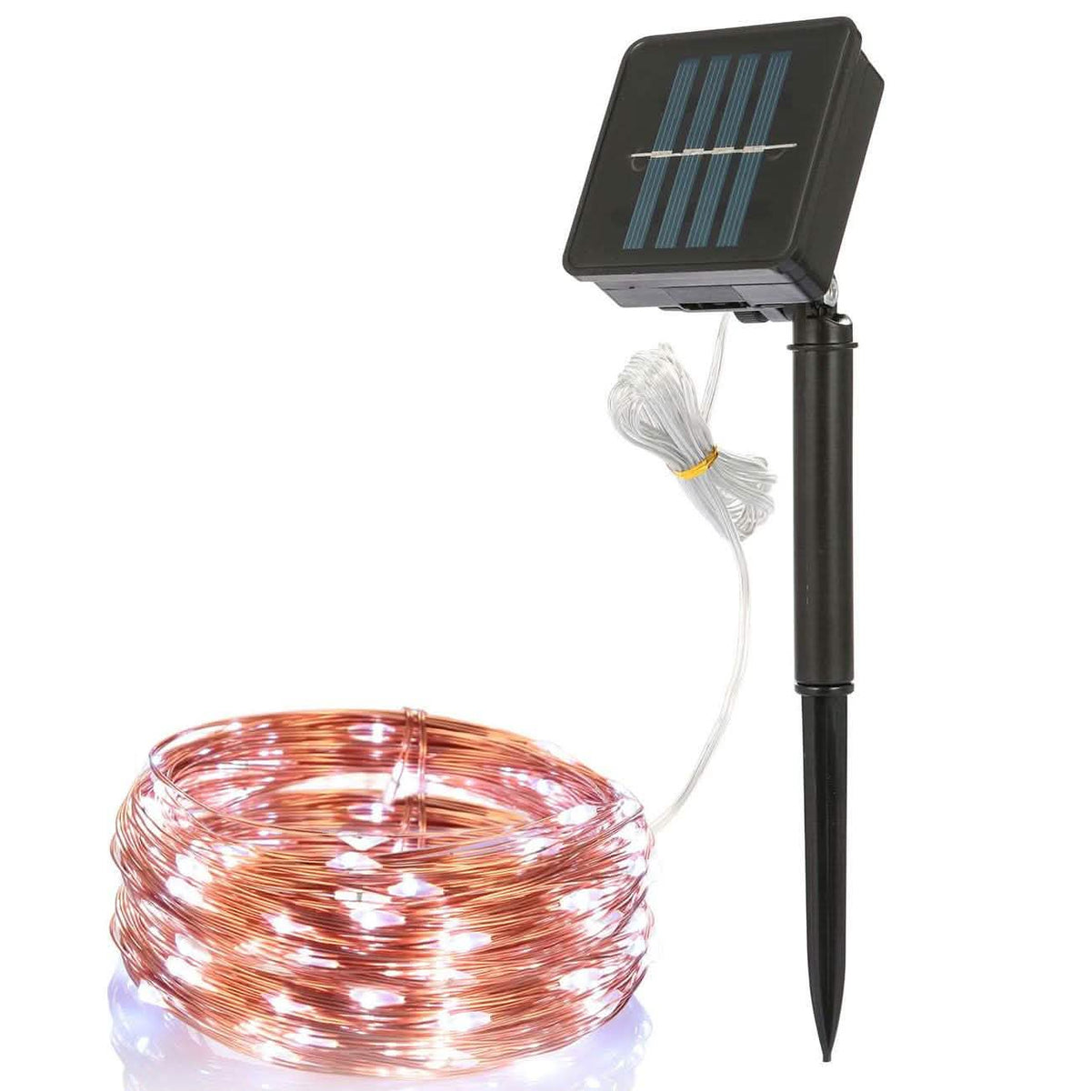 100 LEDs Solar String Lights Cool White String & Fairy Lights - Tophatter Daily Deals