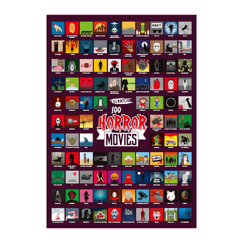Horror Movies Scratch Poster Poster - Tophatter Daily Deals