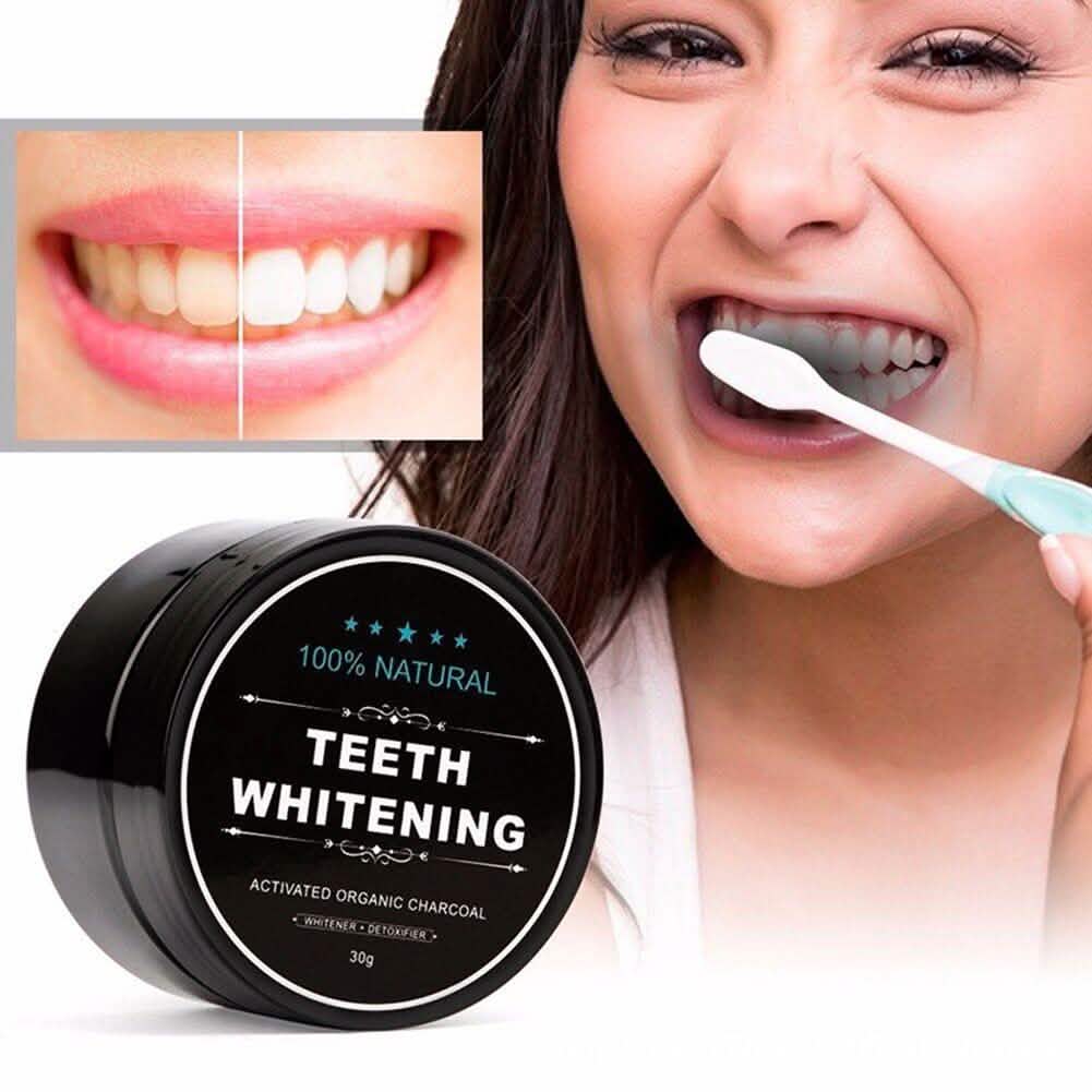 100% Natural Charcoal Teeth Whitening Powder Beauty & Personal Care - Tophatter Daily Deals