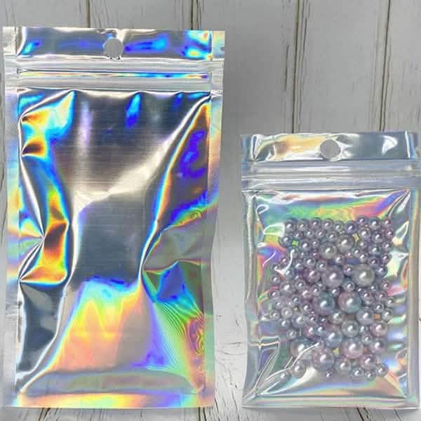 100-Pack: Resealable Holographic Foil Bags Kitchen Storage - Tophatter Daily Deals