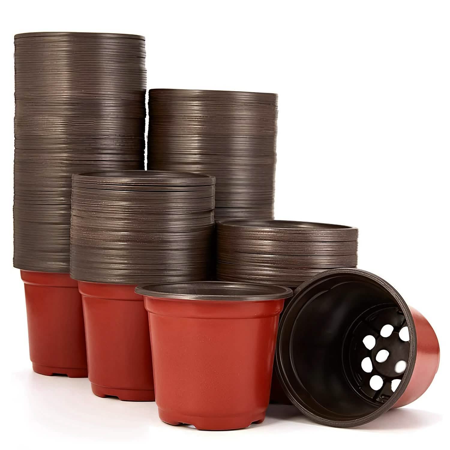 100-Piece: Plastic Plant Nursery Pots Garden & Patio - Tophatter Daily Deals
