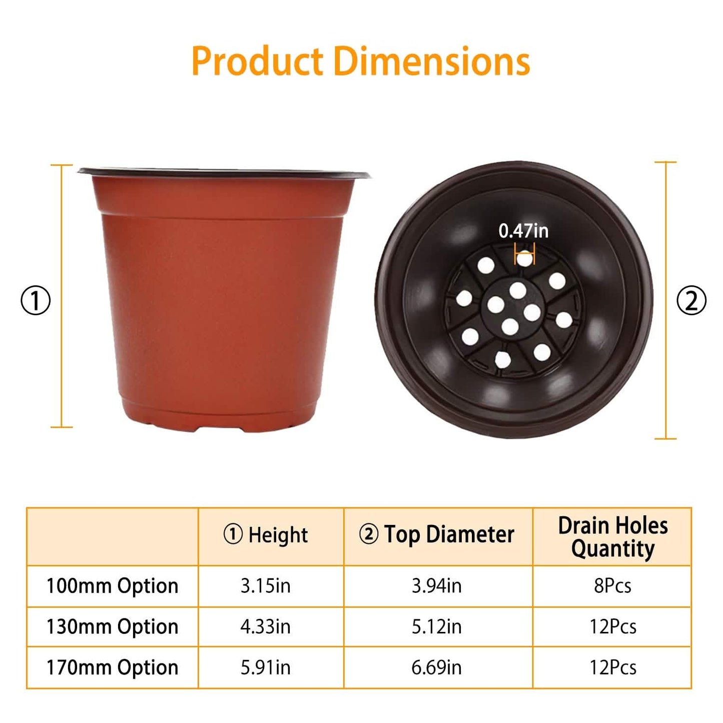 100-Piece: Plastic Plant Nursery Pots Garden & Patio - Tophatter Daily Deals