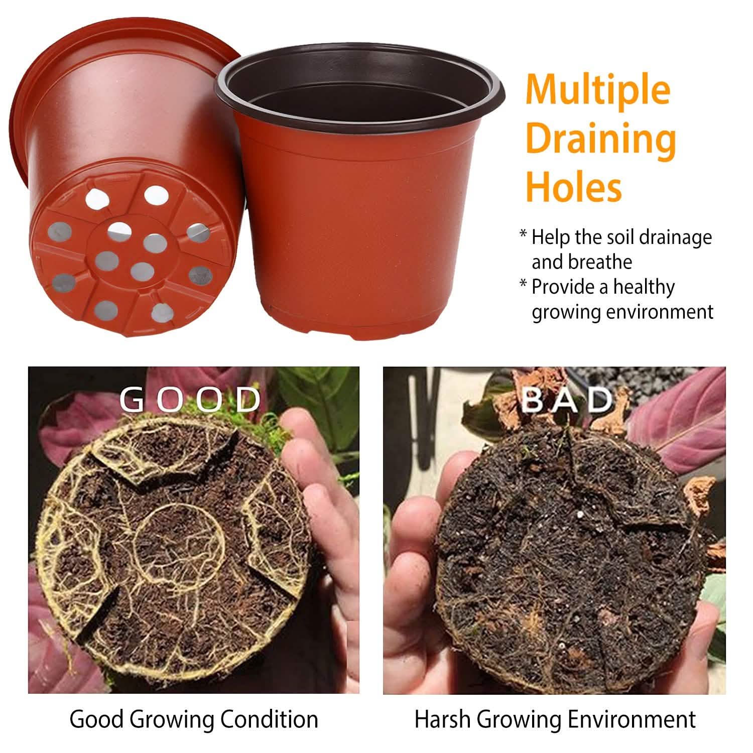 100-Piece: Plastic Plant Nursery Pots Garden & Patio - Tophatter Daily Deals