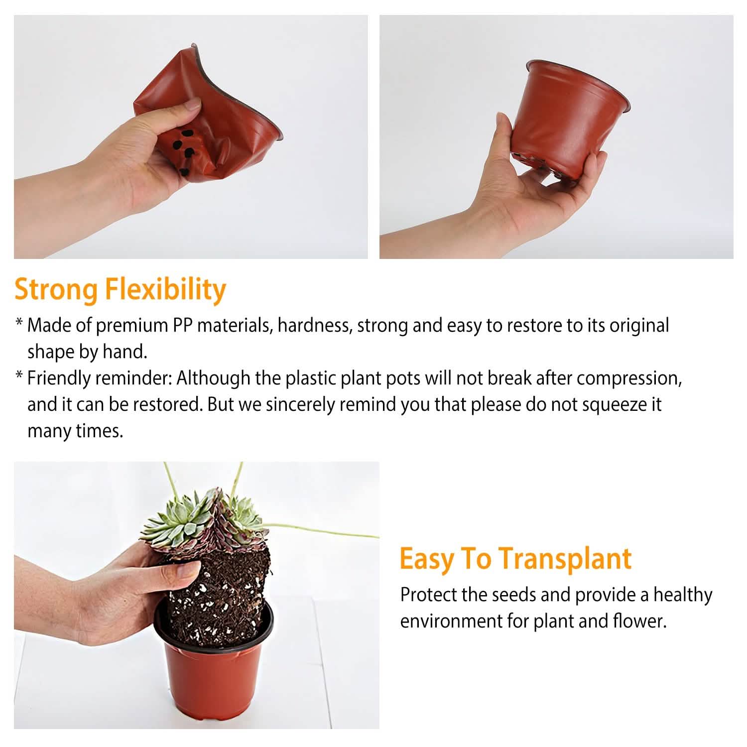 100-Piece: Plastic Plant Nursery Pots Garden & Patio - Tophatter Daily Deals