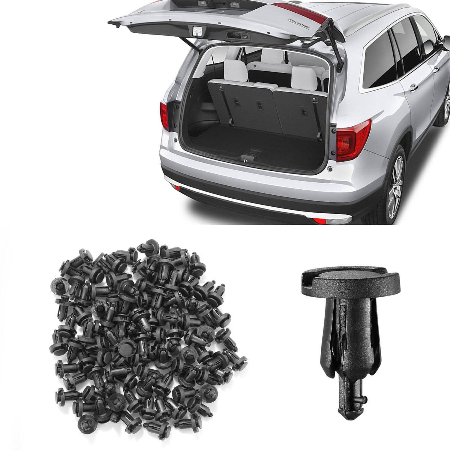 100-Pieces: 10mm Bumper Clip Fastener Rivets Automotive - Tophatter Daily Deals