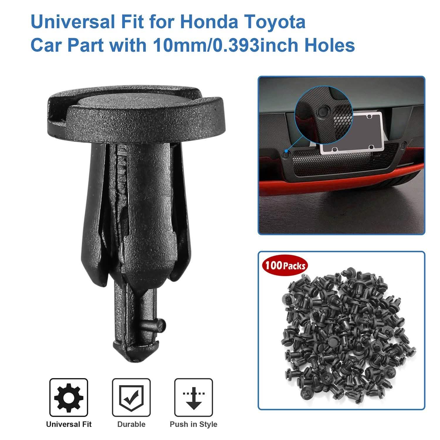 100-Pieces: 10mm Bumper Clip Fastener Rivets Automotive - Tophatter Daily Deals