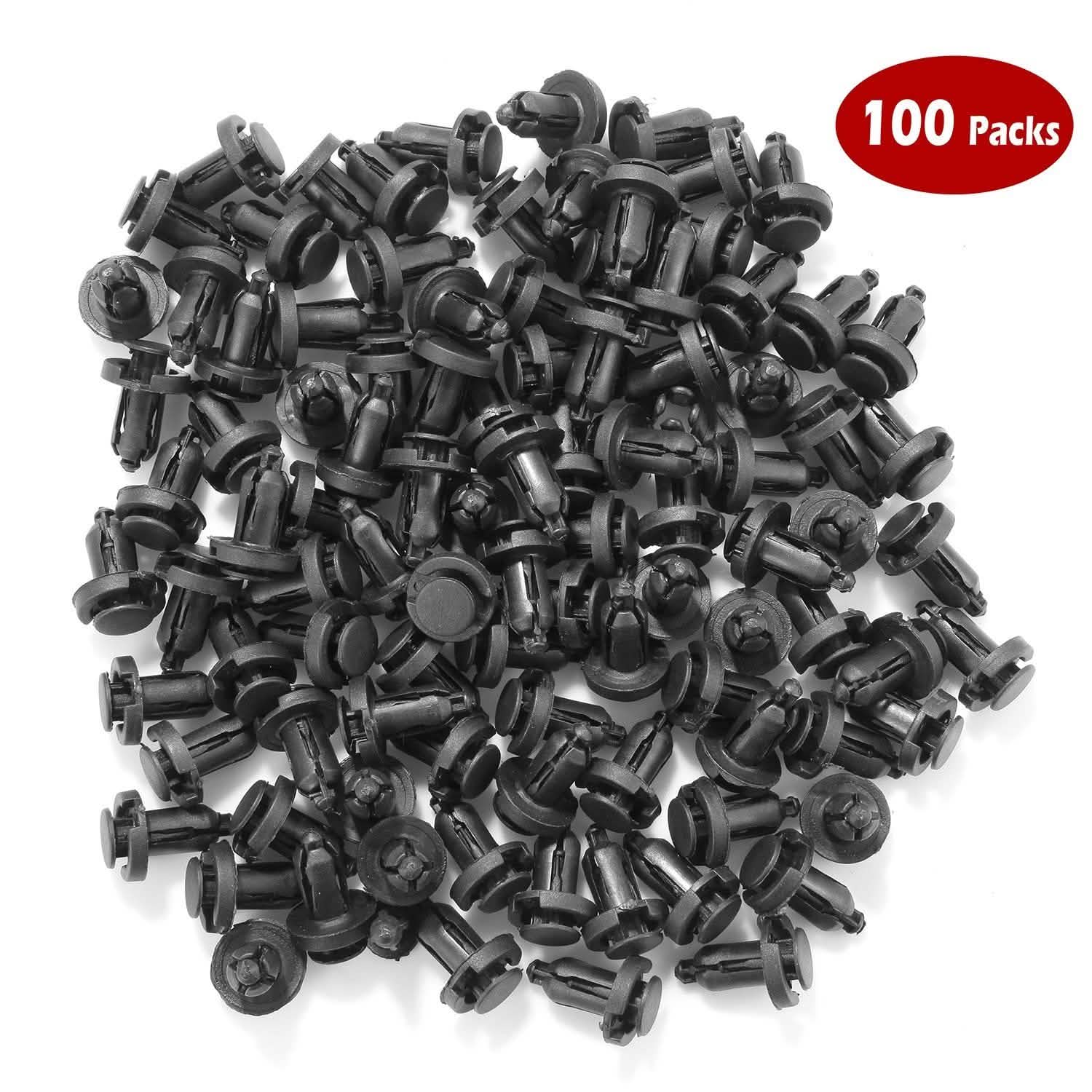 100-Pieces: 10mm Bumper Clip Fastener Rivets Automotive - Tophatter Daily Deals