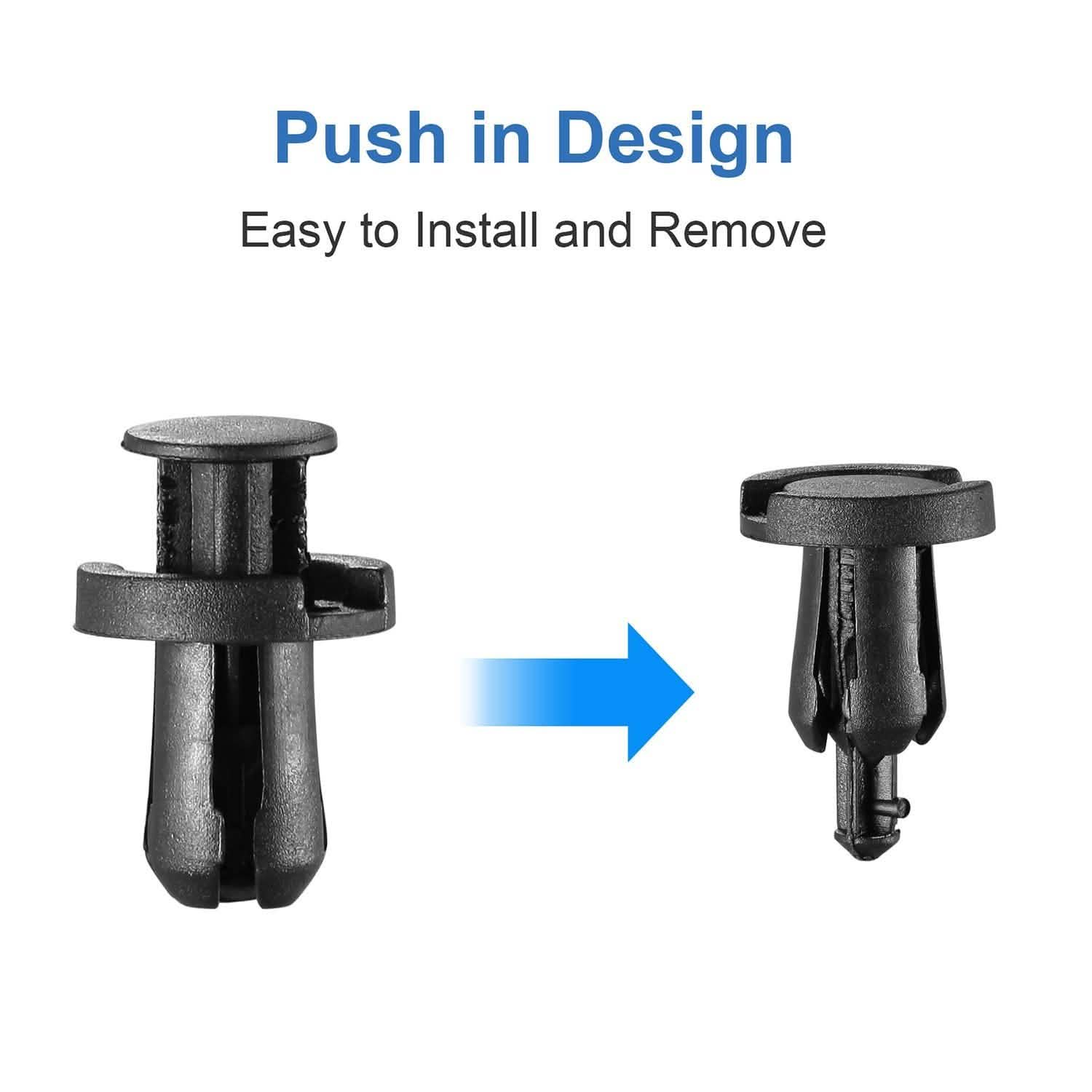 100-Pieces: 10mm Bumper Clip Fastener Rivets Automotive - Tophatter Daily Deals