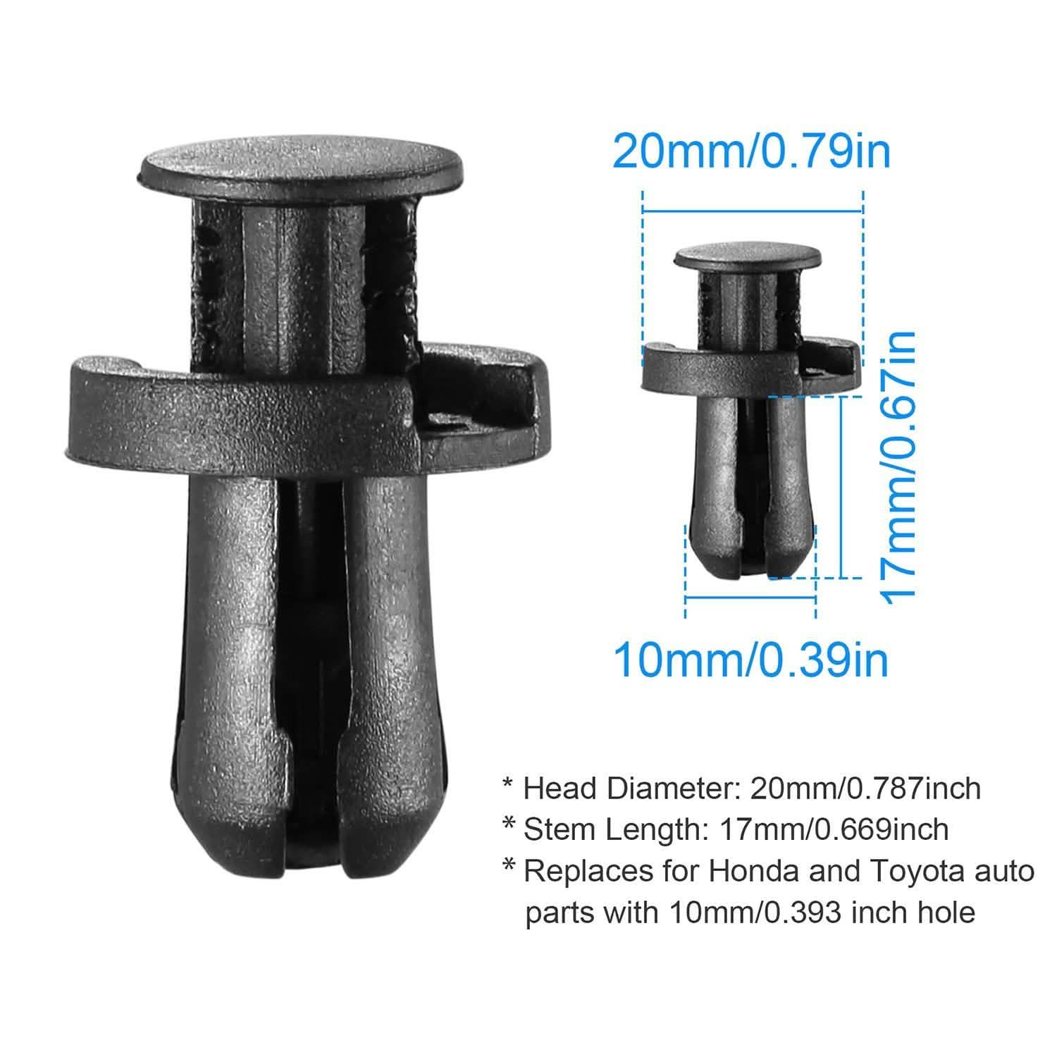 100-Pieces: 10mm Bumper Clip Fastener Rivets Automotive - Tophatter Daily Deals