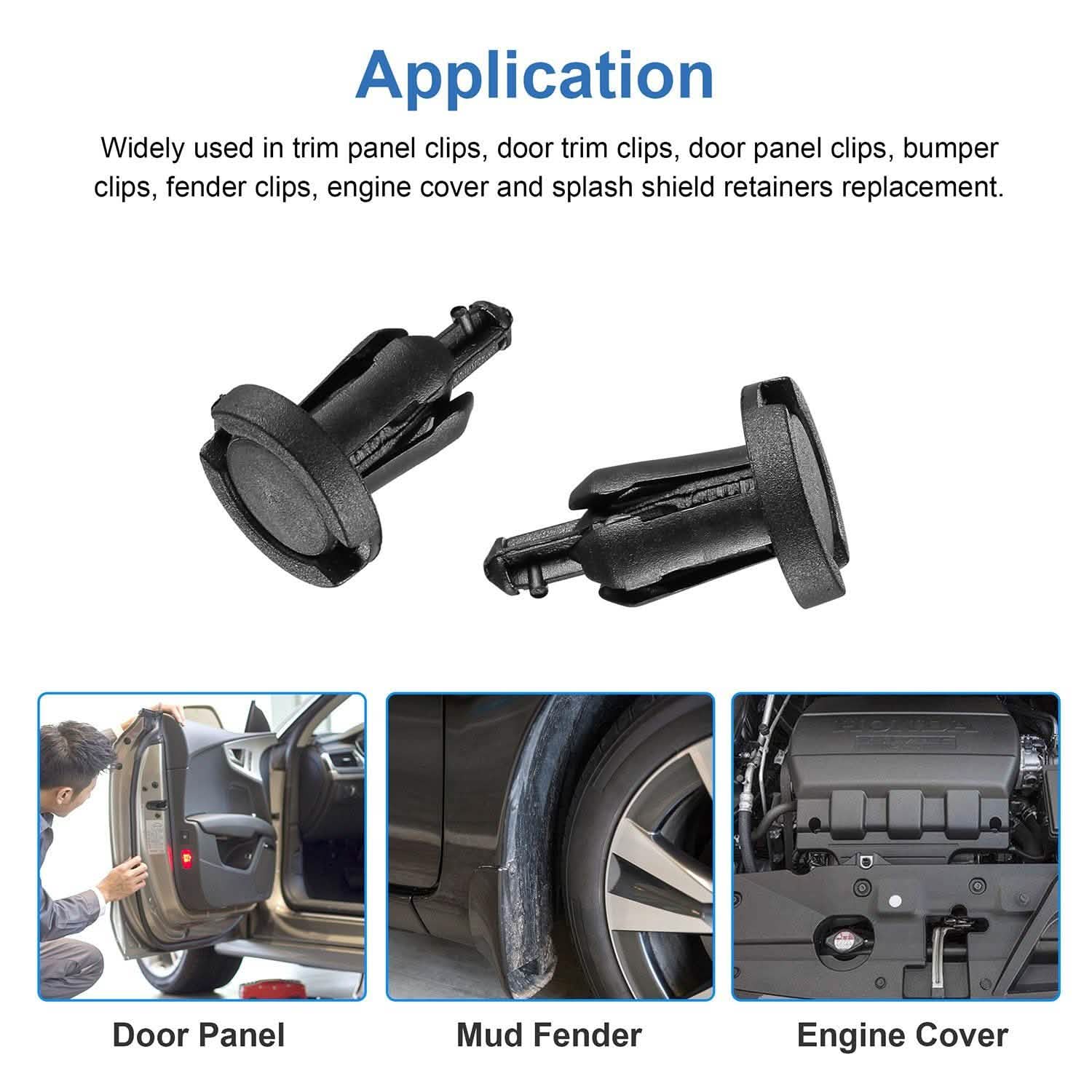 100-Pieces: 10mm Bumper Clip Fastener Rivets Automotive - Tophatter Daily Deals