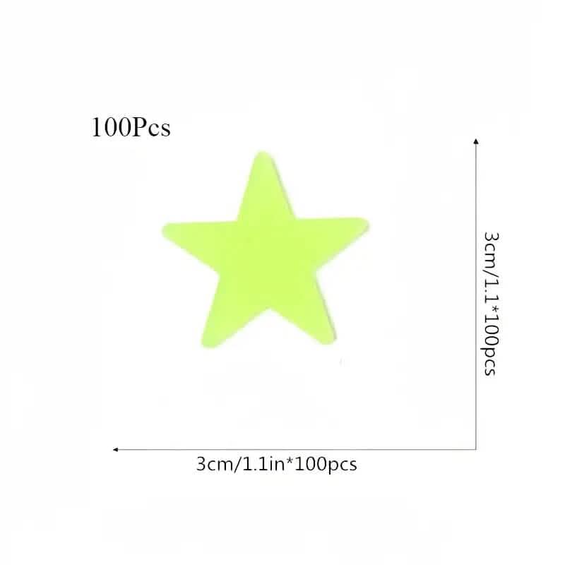 100-Pieces: Luminous Glow in the Dark Star Wall Stickers Furniture & Decor - Tophatter Daily Deals
