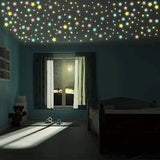 100-Pieces: Luminous Glow in the Dark Star Wall Stickers Furniture & Decor - Tophatter Daily Deals