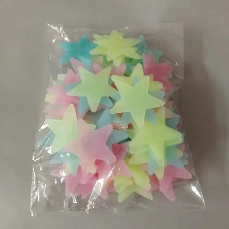 100-Pieces: Luminous Glow in the Dark Star Wall Stickers Furniture & Decor - Tophatter Daily Deals