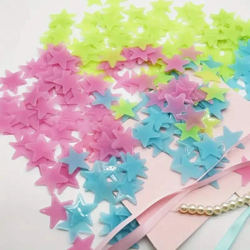 100-Pieces: Luminous Glow in the Dark Star Wall Stickers Mixed Color Furniture & Decor - Tophatter Daily Deals