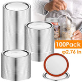 100-Pieces: Regular Mouth Canning Lids Kitchen Storage - Tophatter Daily Deals