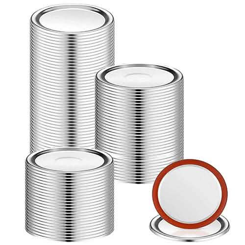 100-Pieces: Regular Mouth Canning Lids Kitchen Storage - Tophatter Daily Deals