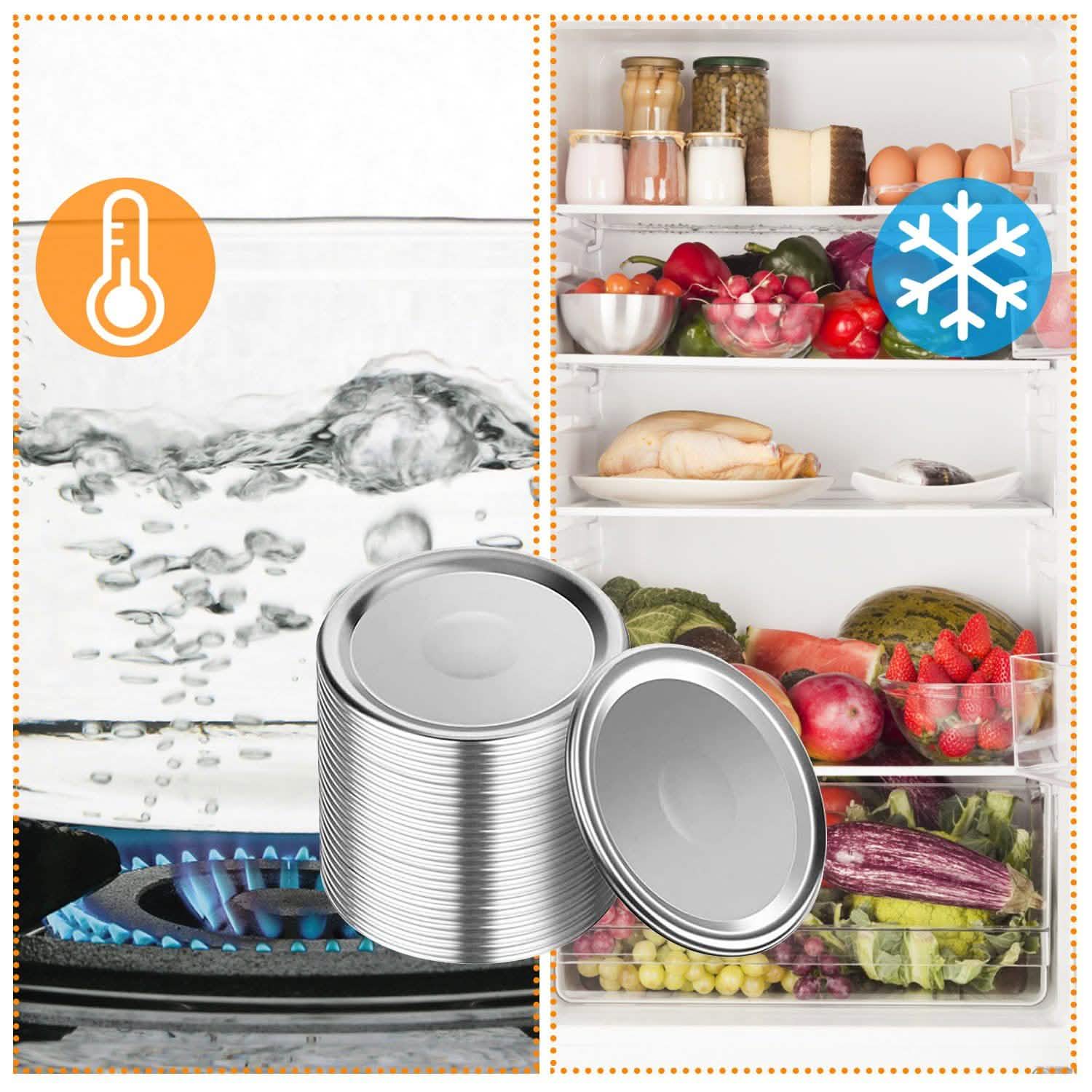 100-Pieces: Regular Mouth Canning Lids Kitchen Storage - Tophatter Daily Deals