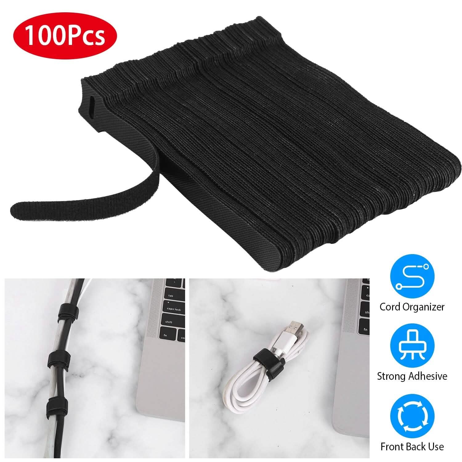 100-Pieces: Reusable Cable Ties 6" Wire Management Holder Everything Else - Tophatter Daily Deals