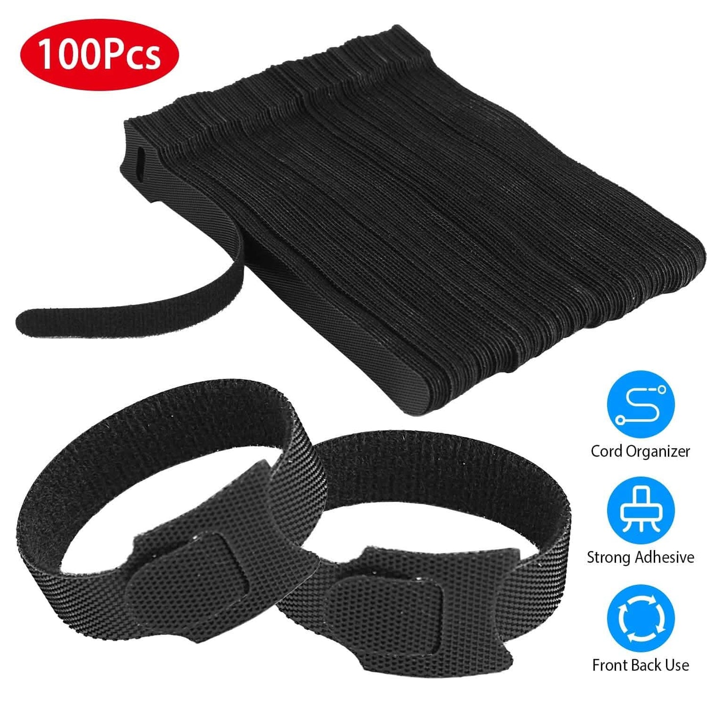 100-Pieces: Reusable Cable Ties 6" Wire Management Holder Everything Else - Tophatter Daily Deals