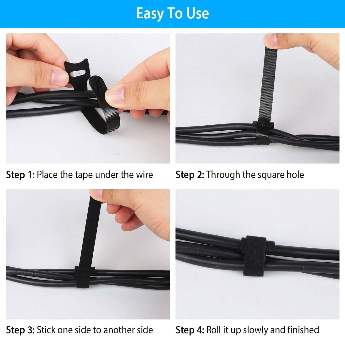 100-Pieces: Reusable Cable Ties 6" Wire Management Holder Everything Else - Tophatter Daily Deals