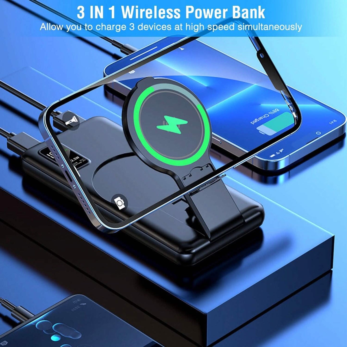 1000 mAh Wireless Foldable Power Bank Mobile Accessories - Tophatter Daily Deals