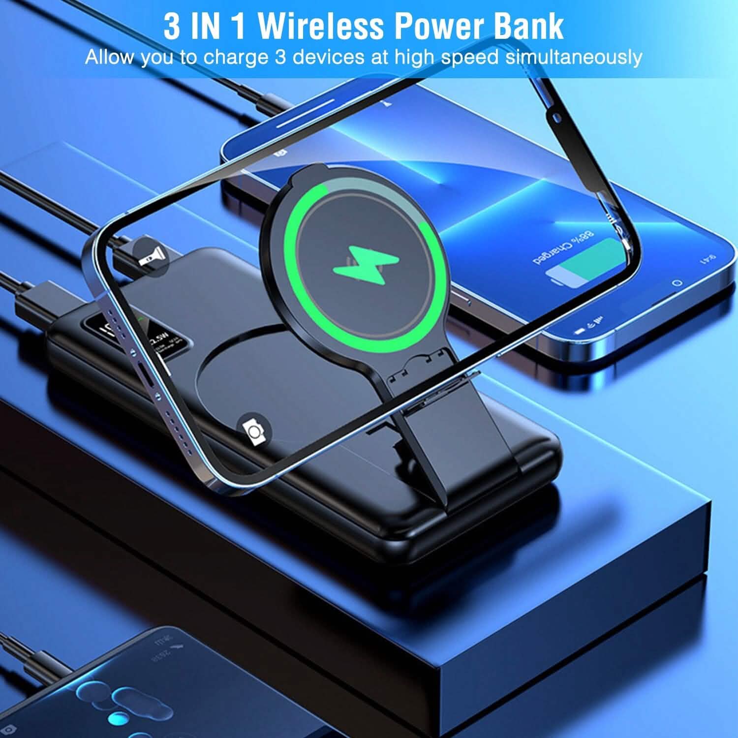 1000 mAh Wireless Foldable Power Bank Mobile Accessories - Tophatter Daily Deals