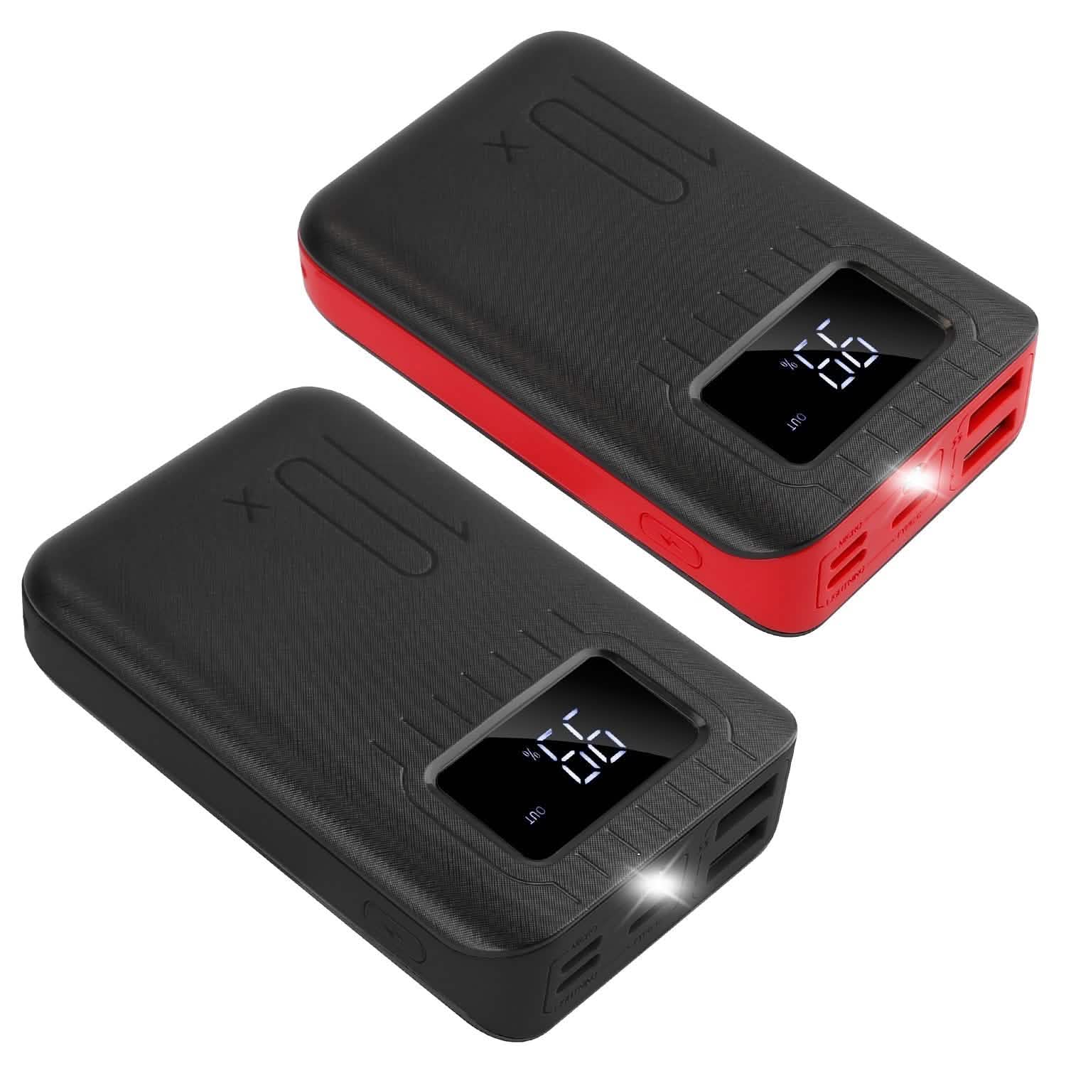 10000 mAh Portable Powerbank Dual USB Charger Port with LCD Display Mobile Accessories - Tophatter Daily Deals