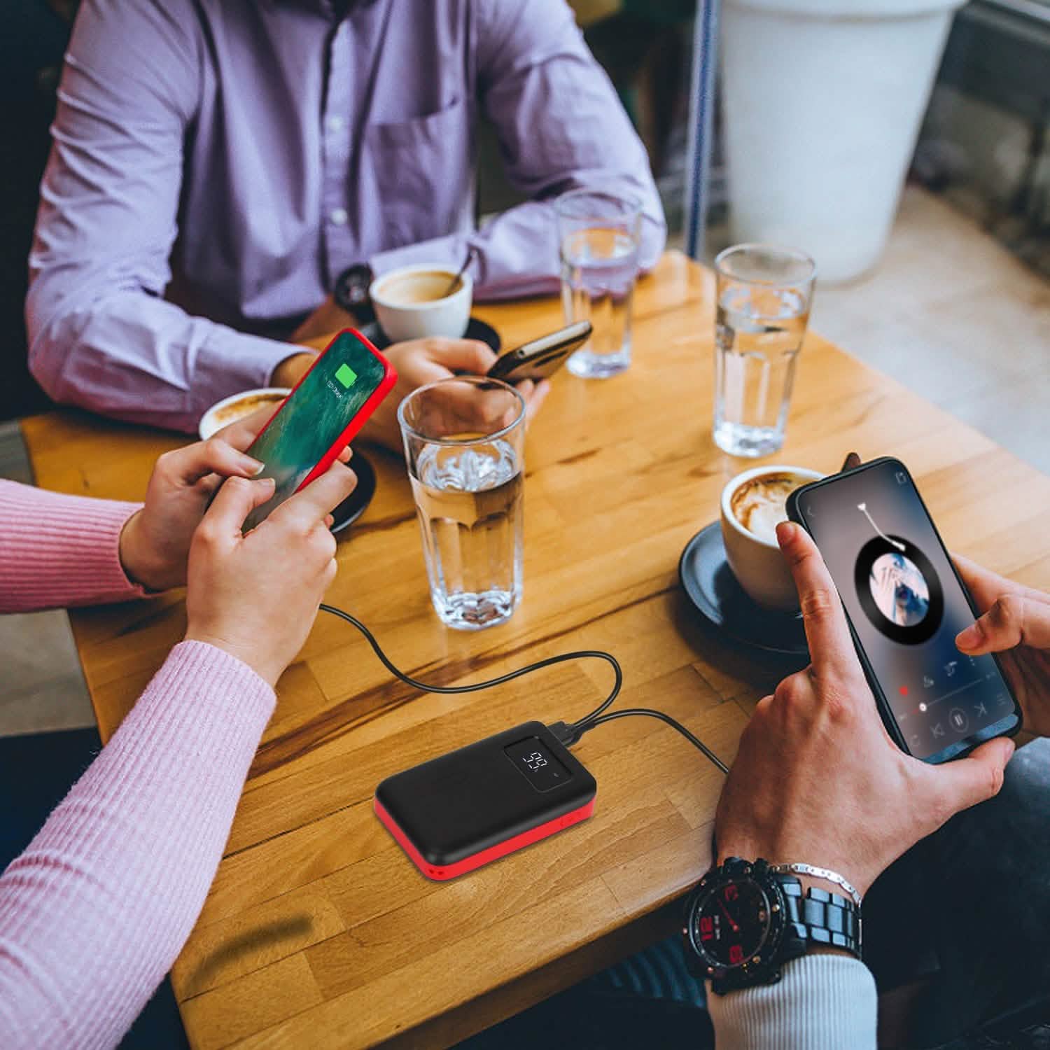 10000 mAh Portable Powerbank Dual USB Charger Port with LCD Display Mobile Accessories - Tophatter Daily Deals