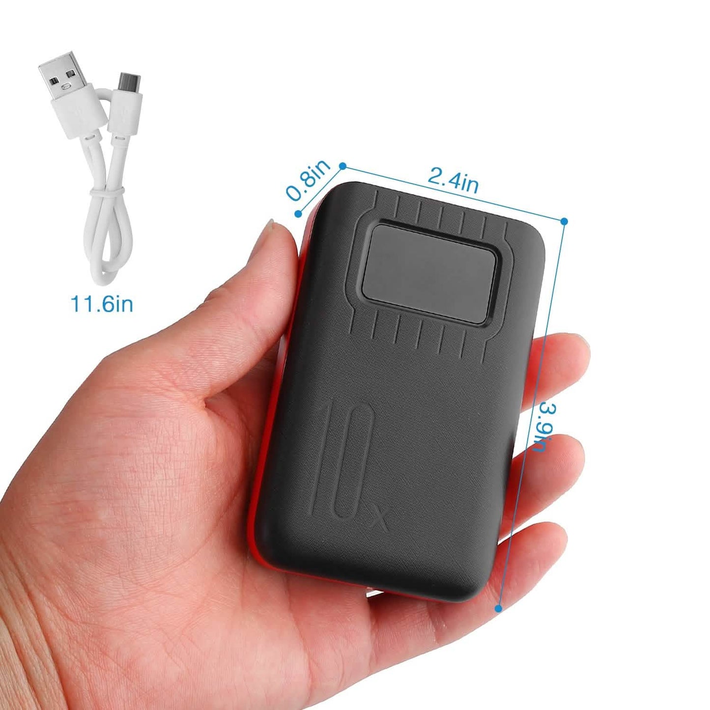 10000 mAh Portable Powerbank Dual USB Charger Port with LCD Display Mobile Accessories - Tophatter Daily Deals