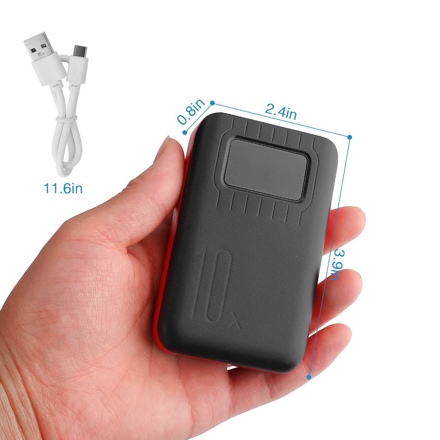 10000 mAh Portable Powerbank Dual USB Charger Port with LCD Display Mobile Accessories - Tophatter Daily Deals