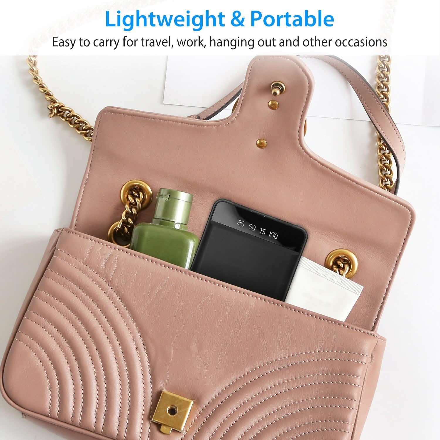 10000 mAh Portable Powerbank Mini with Dual USB Ports LCD Display Mobile Accessories - Tophatter Daily Deals