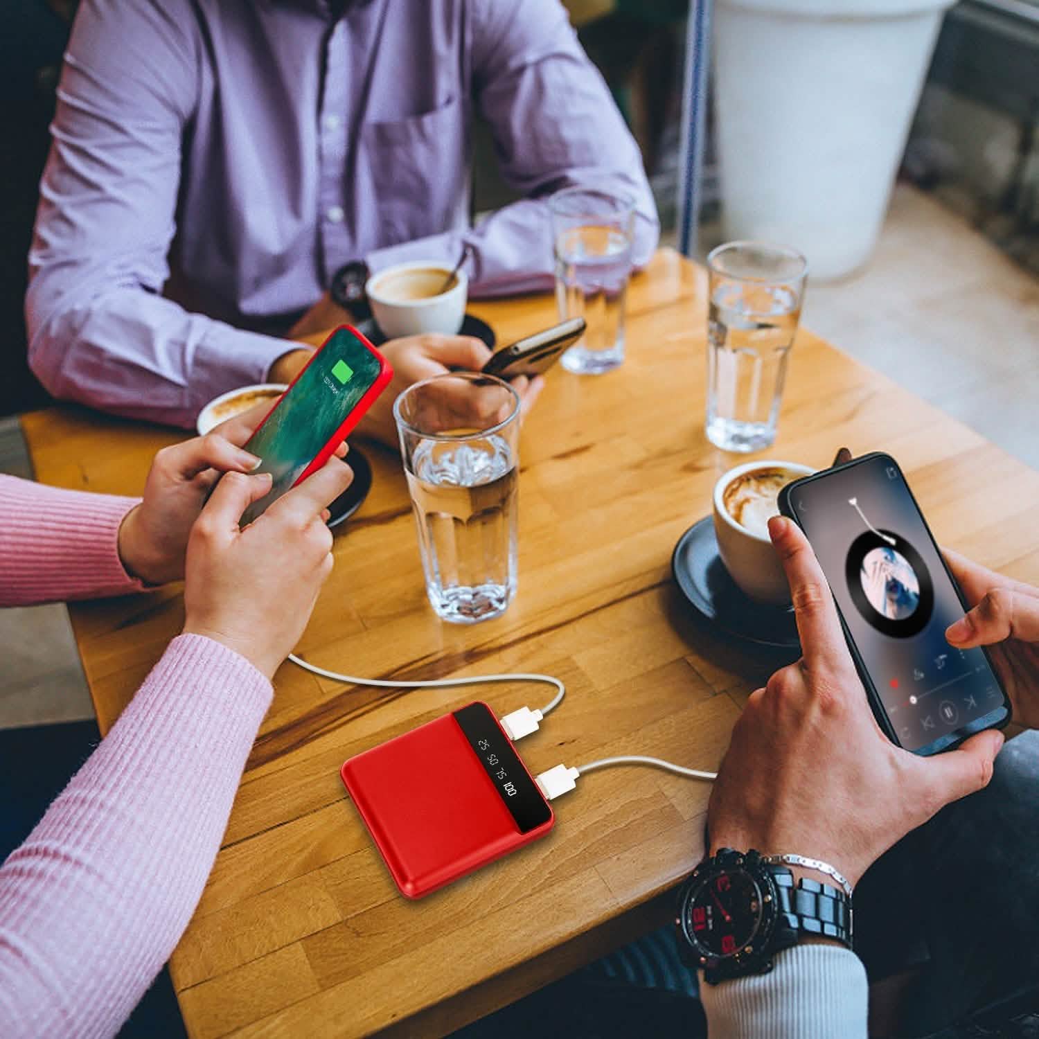 10000 mAh Portable Powerbank Mini with Dual USB Ports LCD Display Mobile Accessories - Tophatter Daily Deals