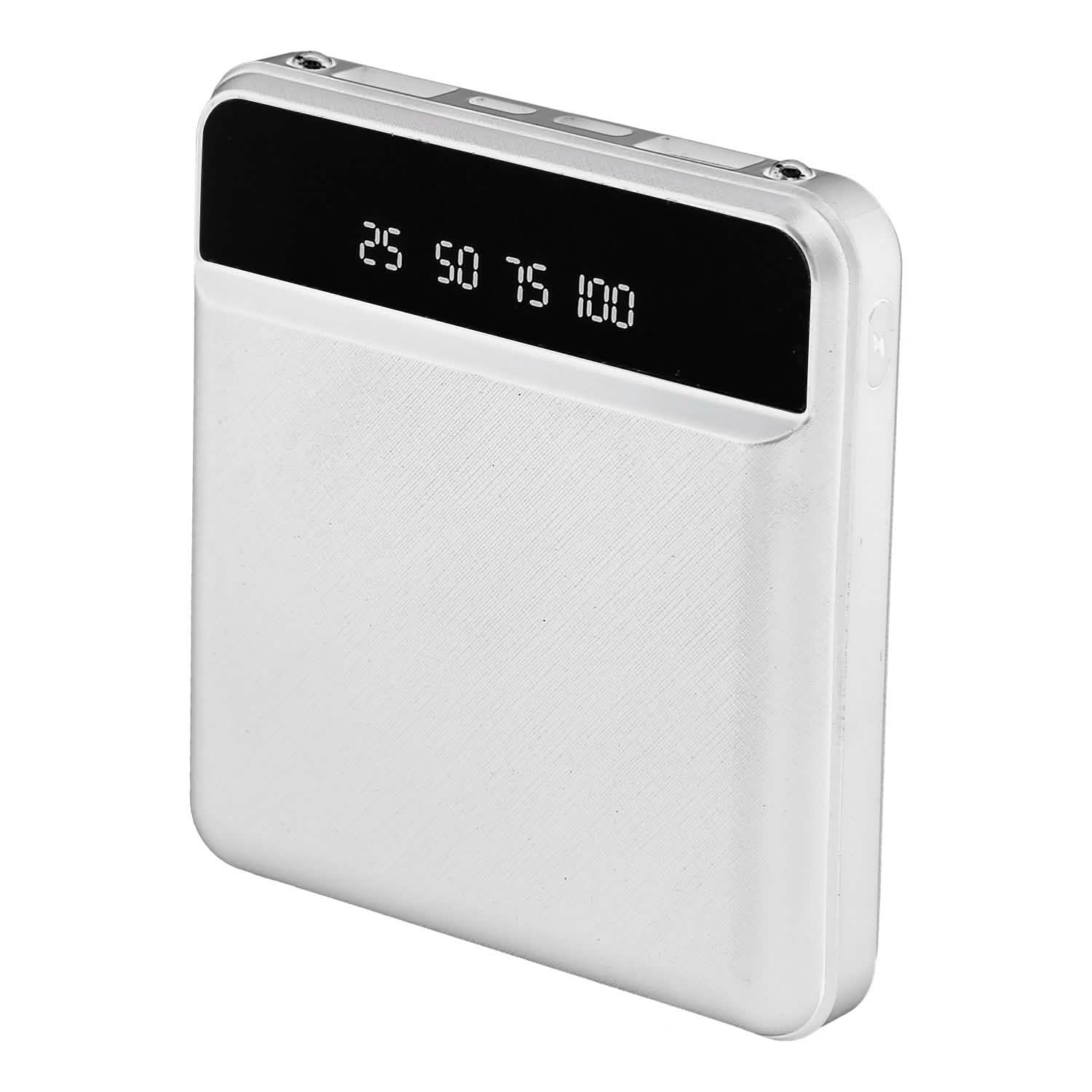 10000 mAh Portable Powerbank Mini with Dual USB Ports LCD Display White Mobile Accessories - Tophatter Daily Deals