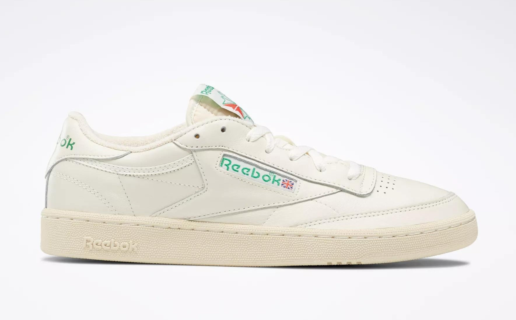 Reebok Men's Club C 85 Vintage Shoes - Chalk/Papwht/Glegrn Chalk Papwht Glegrn Footwear - Tophatter Daily Deals