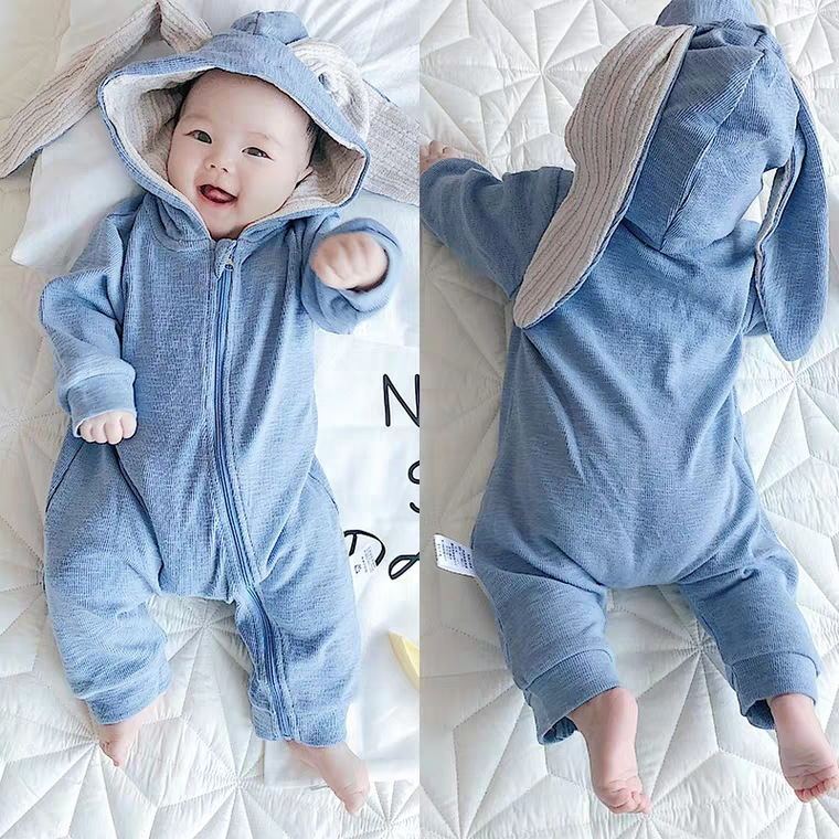 Baby Rompers Jumpsuit Newborn Clothing Light Blue 0 - Tophatter Daily Deals