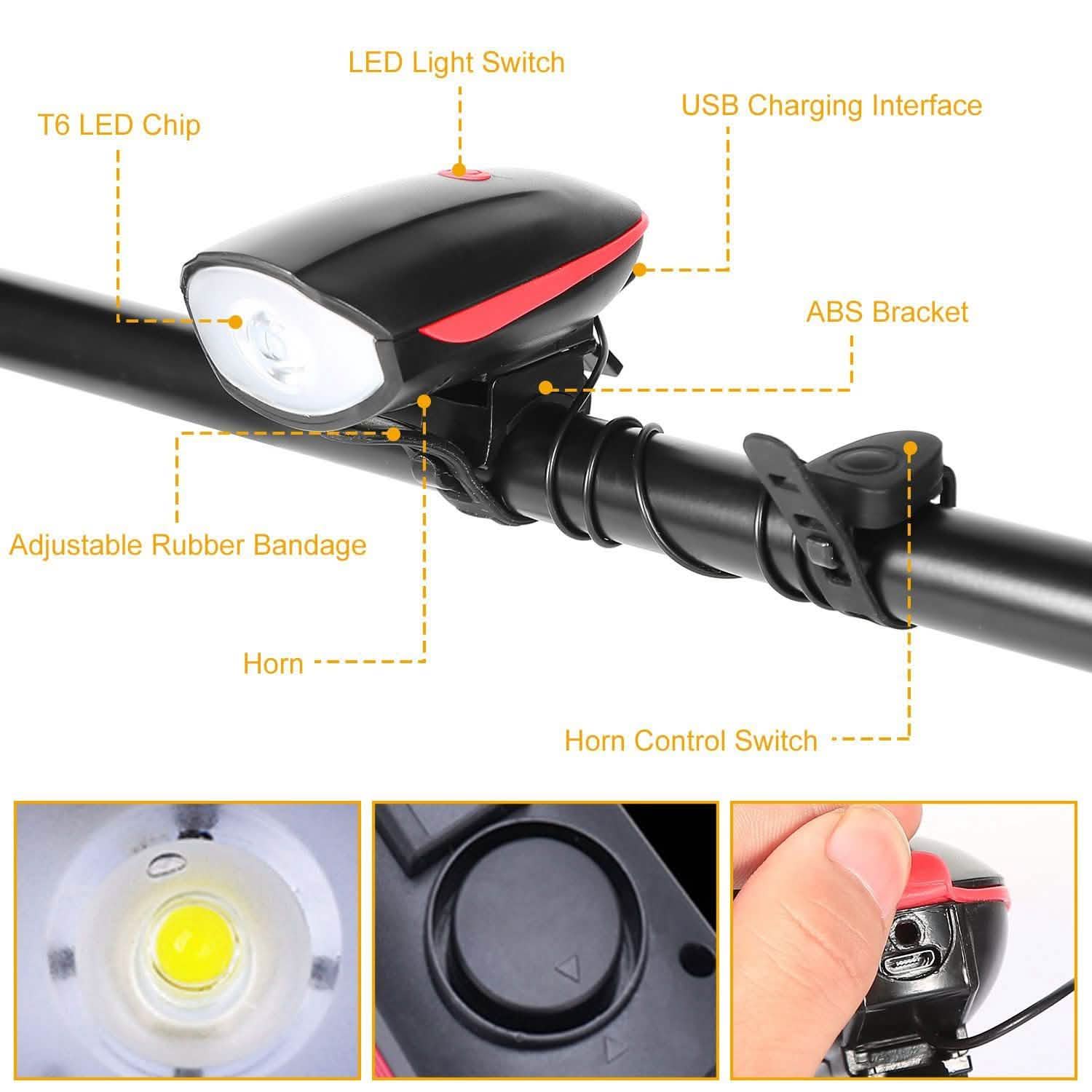 10000LM Bike Headlight USB Rechargeable Outdoor Recreation - Tophatter Daily Deals