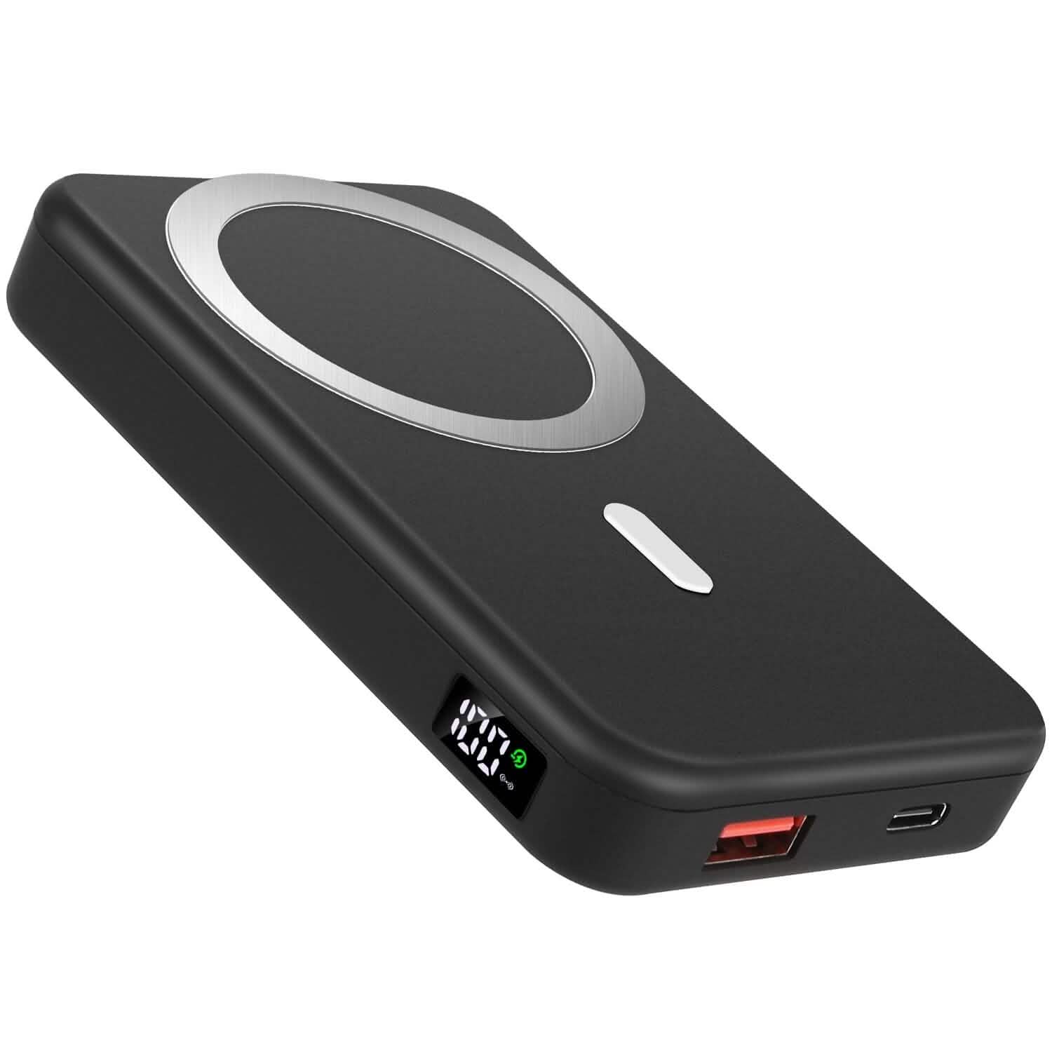 10000mAh Magnetic Wireless Power Bank 22.5W Fast Charging Mobile Accessories - Tophatter Daily Deals