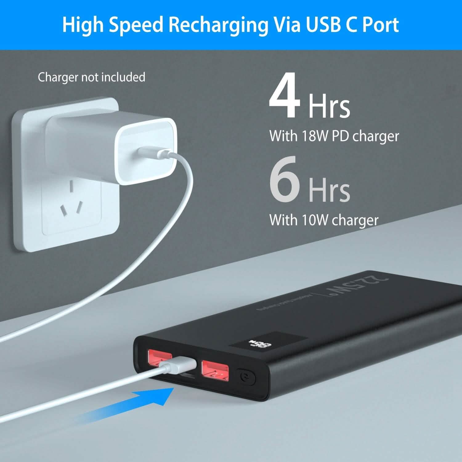 10000mAh Power Bank Portable Charger External Battery Pack Mobile Accessories - Tophatter Daily Deals