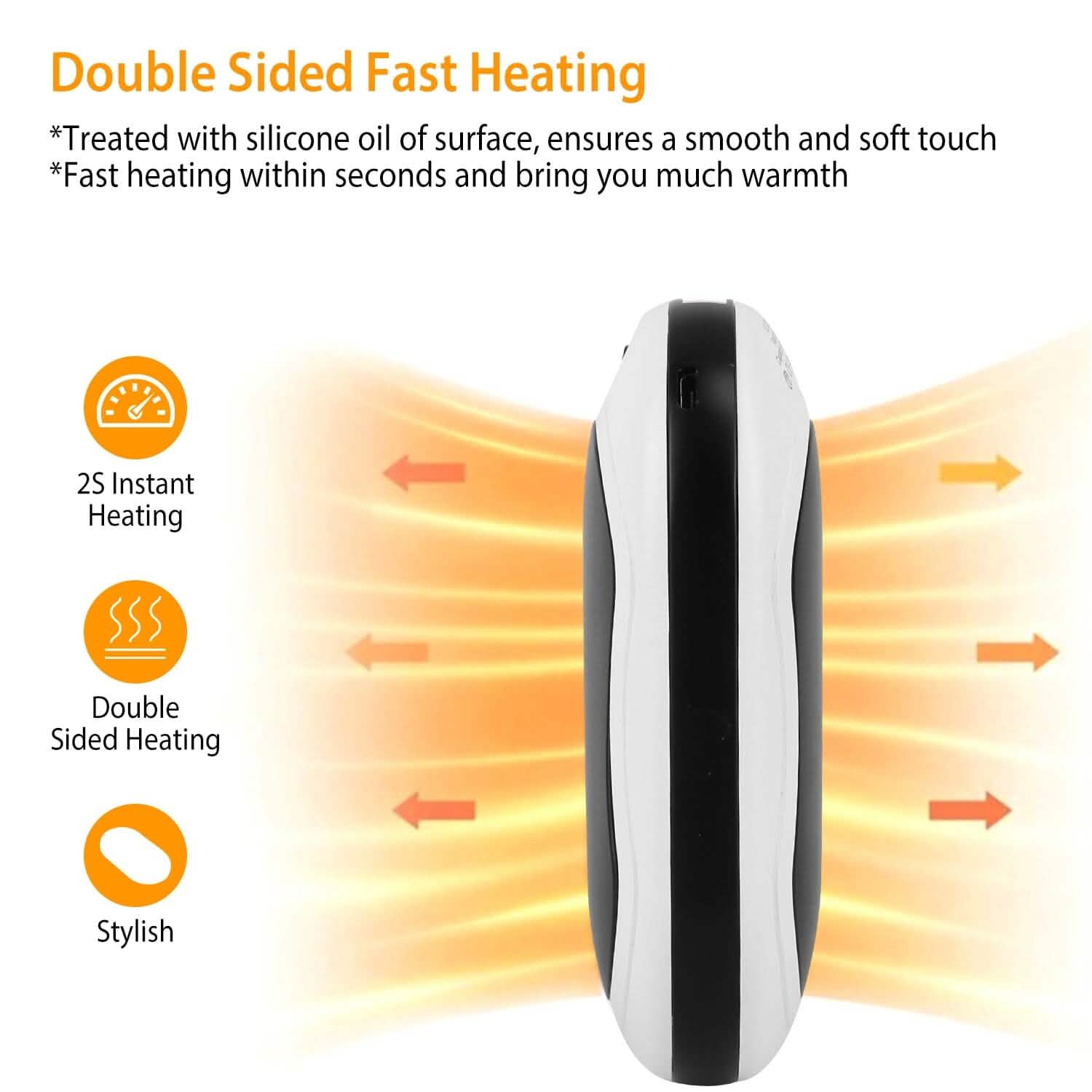 10000mAh Power Bank Rechargeable Pocket Warmer Double-Sided Heating Health & Wellness - Tophatter Daily Deals