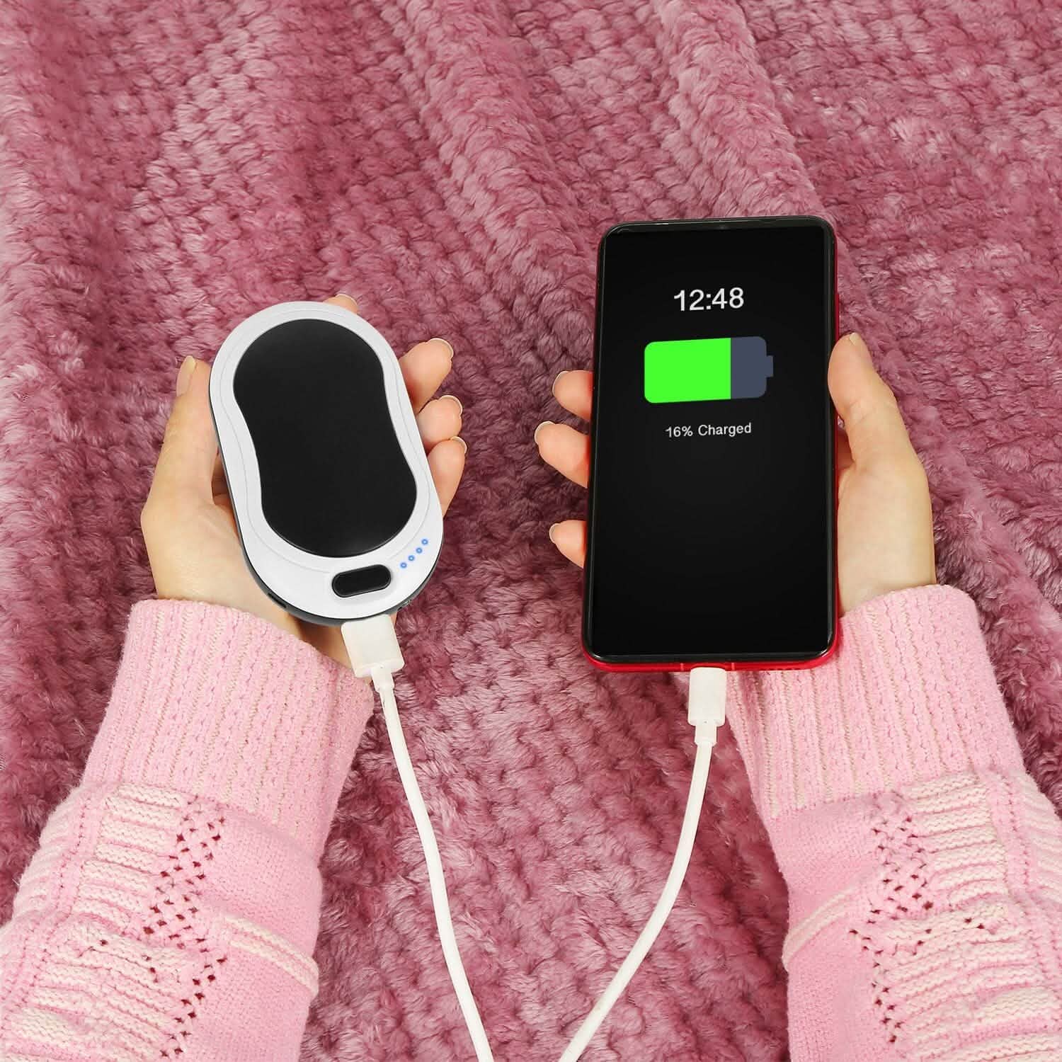 10000mAh Power Bank Rechargeable Pocket Warmer Double-Sided Heating Health & Wellness - Tophatter Daily Deals