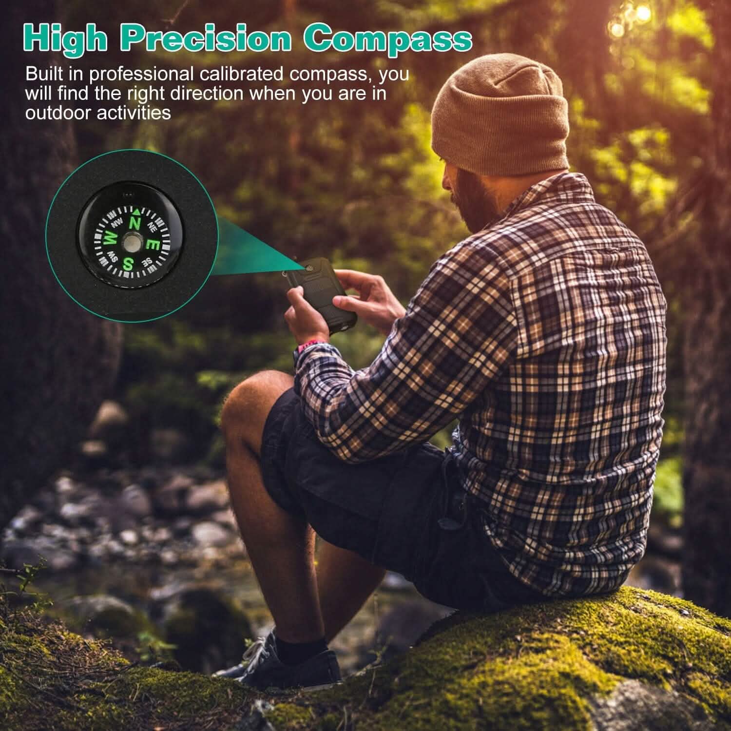 10000mAh Solar Power Bank External Battery Pack Mobile Accessories - Tophatter Daily Deals