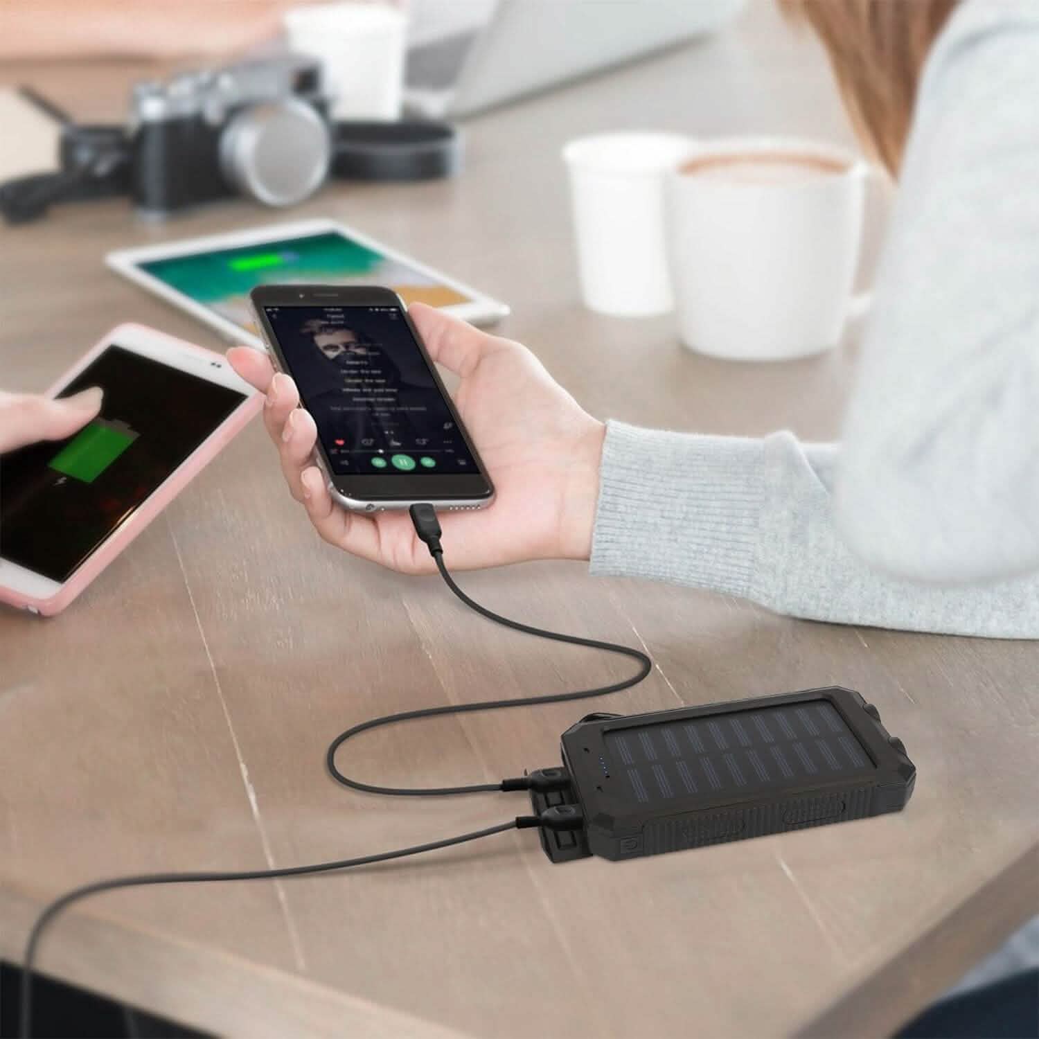 10000mAh Solar Power Bank External Battery Pack Mobile Accessories - Tophatter Daily Deals