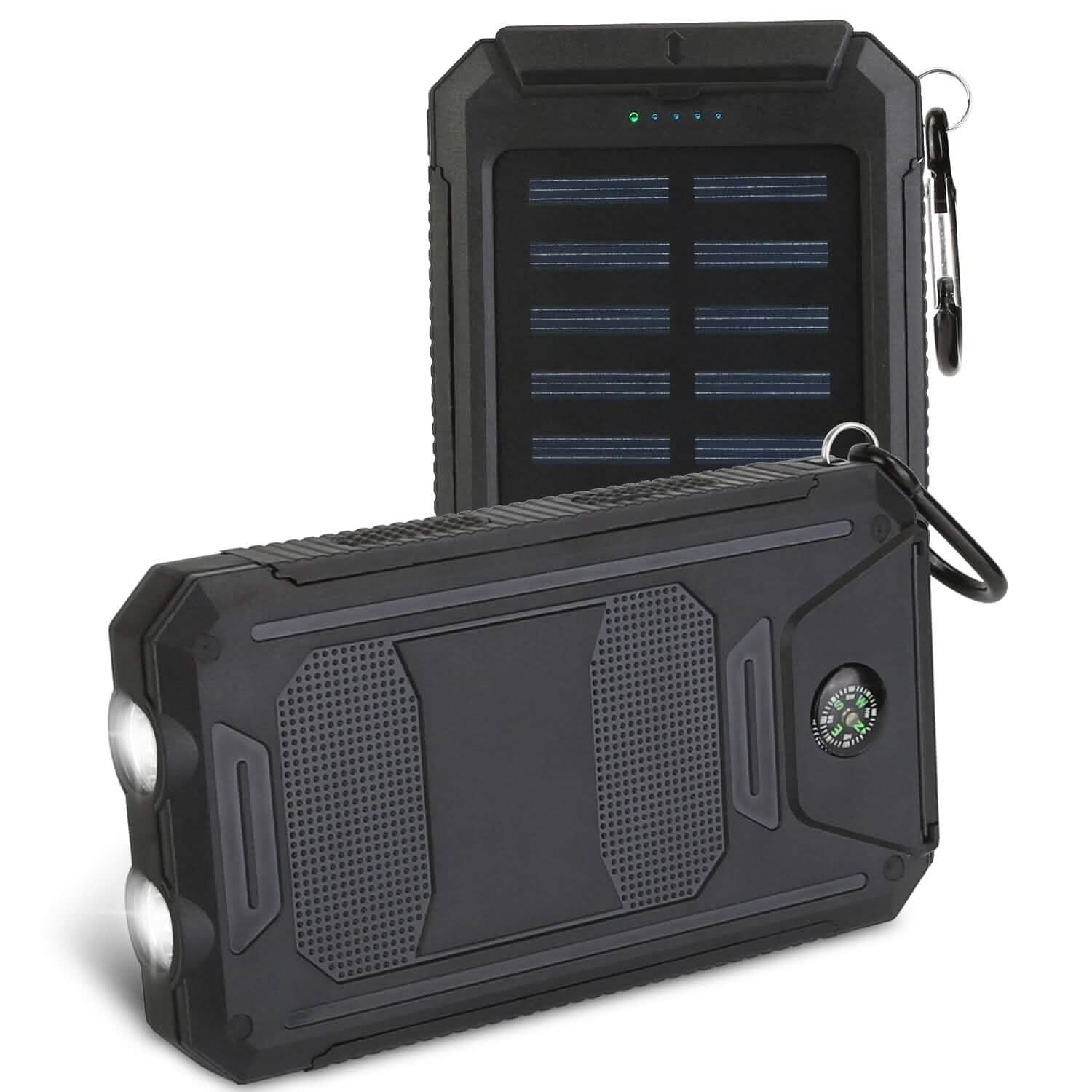 10000mAh Solar Power Bank External Battery Pack Mobile Accessories - Tophatter Daily Deals