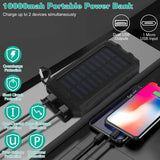 10000mAh Solar Power Bank External Battery Pack Mobile Accessories - Tophatter Daily Deals