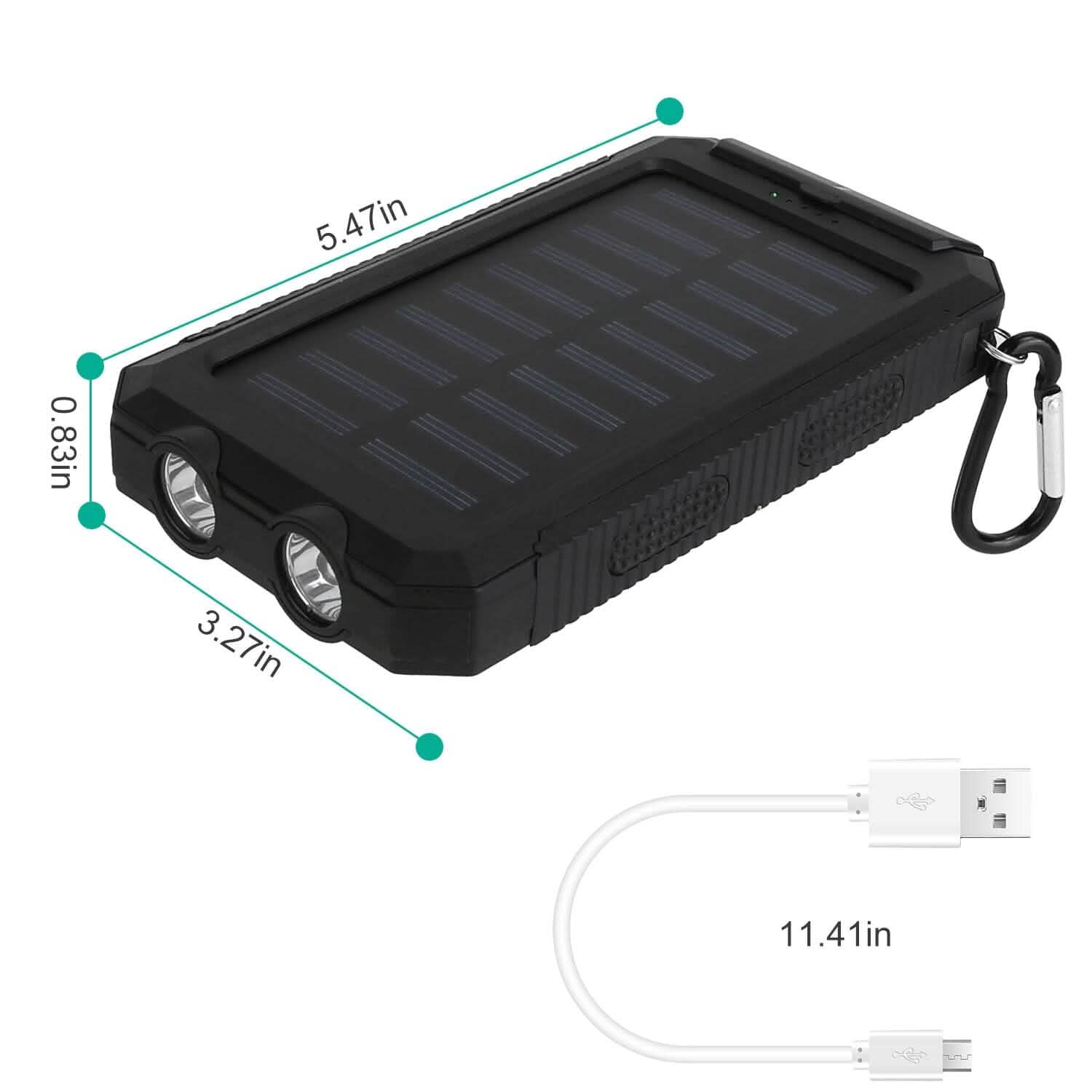 10000mAh Solar Power Bank External Battery Pack Mobile Accessories - Tophatter Daily Deals