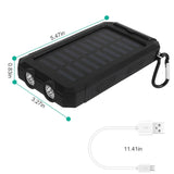 10000mAh Solar Power Bank External Battery Pack Mobile Accessories - Tophatter Daily Deals
