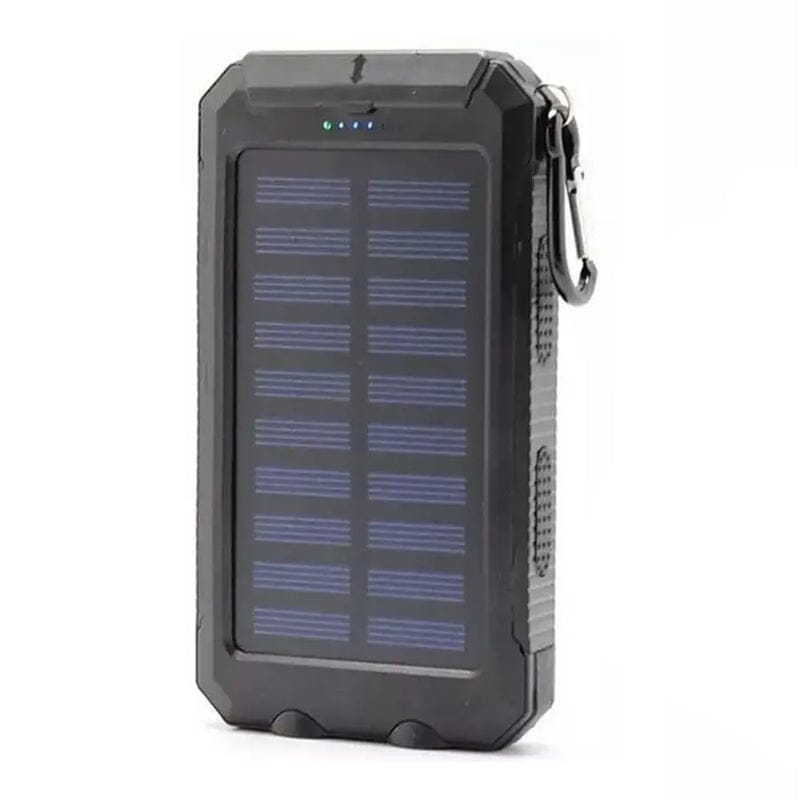 10000mAh Solar Power Bank with Flashlight Black Power Bank - Tophatter Daily Deals