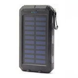10000mAh Solar Power Bank with Flashlight Black Power Bank - Tophatter Daily Deals