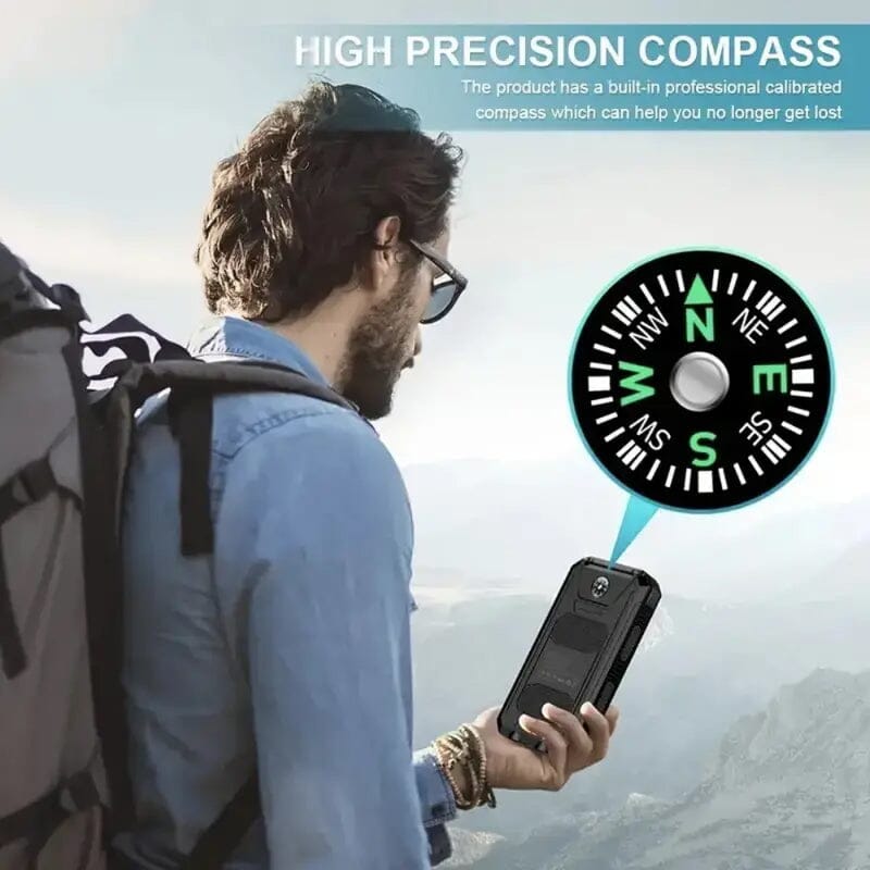 10000mAh Solar Power Bank with Flashlight Power Bank - Tophatter Daily Deals