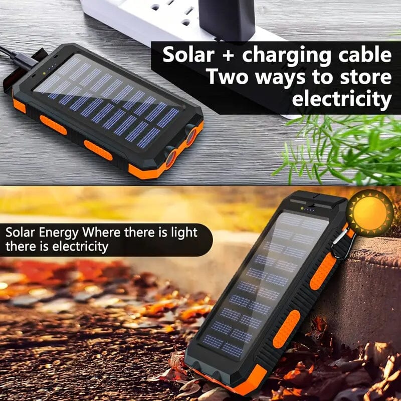 10000mAh Solar Power Bank with Flashlight Power Bank - Tophatter Daily Deals